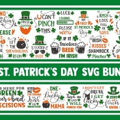 26 St Patricks Day SVG Bundle, shamrock svg, clover svg, leprechaun svg, irish svg, svg designs, svg quotes, pinch proof svg, lucky svg, dru