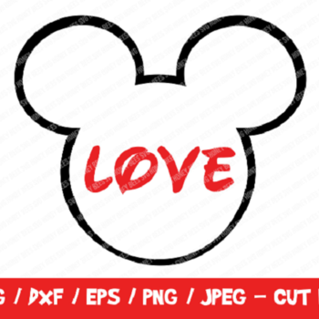 261 Mickey Head Svg, Mickey Mouse Head Shape Svg, Disney Love Svg, Mickey Love Head Svg, Mickey Mouse Cricut, Disney Trip, Couple Disney T-S