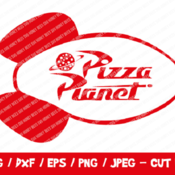 269 Pizza Planet SVG, Pizza Planet Logo Cut File, Instant Download, Cricut Silhouette, Vinyl Cut File, Toy Story, Toy Story Logo, Disney Log