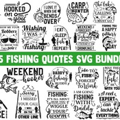 27 Fishing SVG Bundle, fish svg, bass svg, fish hook svg, lake svg, dad svg, rod svg, pole svg, keeping it reel svg, funny quotes svg, svg f