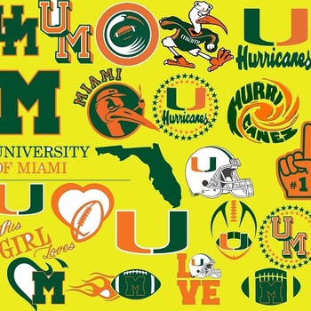 27 Miami Hurricanes Svg Dxf Eps Png, Cut File Pack , Download Football Files, Cricut, Cameo, Vinyl Machine Active