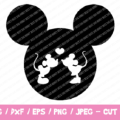 271 Mickey Head SVG, Mickey Minnie SVG, Mickey Minnie Kissing, Disney Files Cricut Silhouette, Disney Trip, Minnie Mouse Mickey Mousse Love