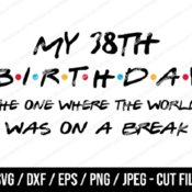 273 My 38th Birthday The One Where The World Was On A Break SVG, Friends SVG, Instant Download, Cricut, Friends Cut File, Friends Birthday