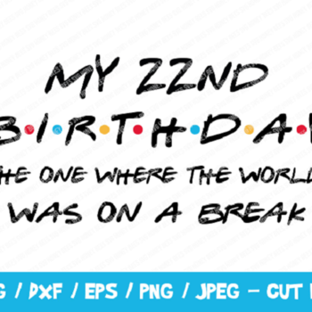 282 My 22nd Birthday The One Where The World Was On A Break SVG, Friends SVG, Instant Download, Cricut, Friends Cut File, Friends Birthday