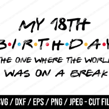 29 My 18th Birthday The One Where The World Was On A Break SVG, Friends SVG, Instant Download, Cricut, Friends Cut File, Friends Birthday