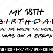 29 My 18th Birthday The One Where The World Was On A Break SVG, Friends SVG, Instant Download, Cricut, Friends Cut File, Friends Birthday