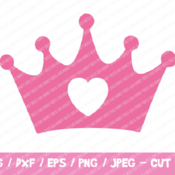 30 Crown SVG, Crown Cut File, Instant Download, Cricut & Silhouette, Heart Crown SVG, Princess Crown, Princess SVG, Pink Crown, Crown Cut Fi