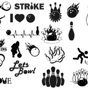 32 Bowling designs svg ball and pins birthday strike clip art images
