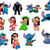 32 Lilo and Stitch svg,cut files,silhouette clipart,vinyl files,vector digital,svg file,svg cut file,clipart svg,graphics clipart