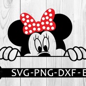 32 Peeking minnie svg, disney svg, minnie mouse svg, instant download, silhouette cameo, cutting files, disney shirt svg