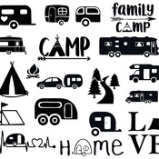 33 Camping funny svg images bundle clip art love adventure ideas design black and white