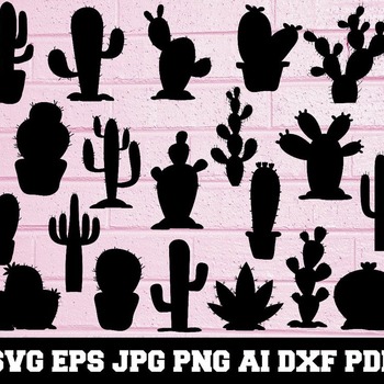 34 Cactus SVG Cactus Silhouette SVG Cut Files Cactus Bundle SVG Cactus Clipart Cactus Cut File Cactus Vector Instant Download