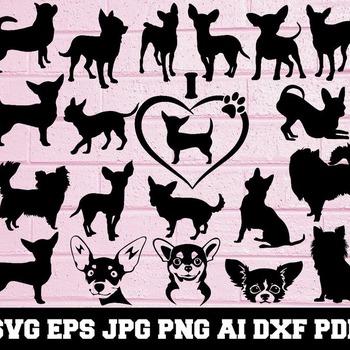 36 Chihuahua SVG Chihuahua Silhouette SVG Cut Files Chihuahua Bundle SVG Chihuahua Clipart Chihuahua Cut File Dog Svg- Instant Download