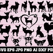 36 Chihuahua SVG Chihuahua Silhouette SVG Cut Files Chihuahua Bundle SVG Chihuahua Clipart Chihuahua Cut File Dog Svg- Instant Download