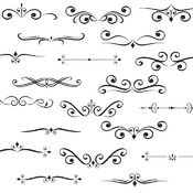 36 Dividers decorative svg line shape binder clip art black and white images