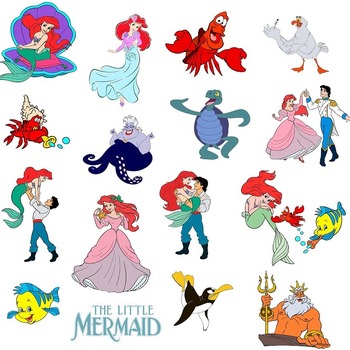 36 The little mermaid svg,cut files,silhouette clipart,vinyl files,vector digital,svg file,svg cut file,clipart svg,graphics clipart