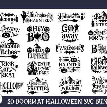 37 Halloween Doormat SVG Bundle, Halloween Doormat Bundle, Home svg, Welcome svg, Doormat SVG, Halloween Doormat, Welcome mat bundle