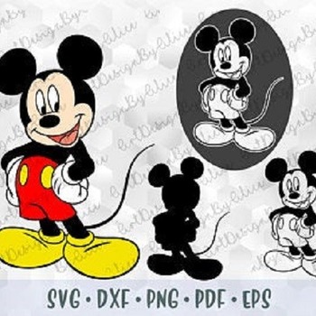 37 SVG PNG Mickey Mouse Hands Ears Head Shorts Red Layered Cut Files Outline Silhouette Cricut Iron on Transfer Template Disney Birthday Boy