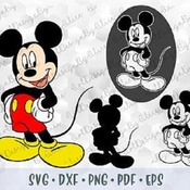 37 SVG PNG Mickey Mouse Hands Ears Head Shorts Red Layered Cut Files Outline Silhouette Cricut Iron on Transfer Template Disney Birthday Boy