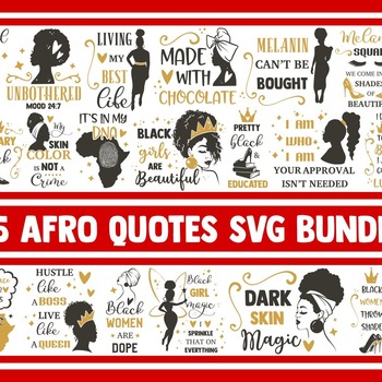 4 Afro woman SVG Bundle, afro svg, afro girl svg, afro lady svg, afro queen svg, black svg, black girl svg, melanin svg, africa svg, african