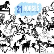 4 Horse Svg Bundle clipart silhouette dxf equestrian png dxf cut files for cricut and silhouette