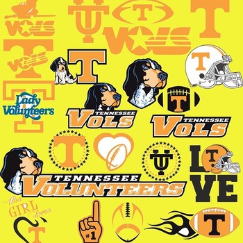 4 Tennessee Volunteers svg Dxf Eps Png, Cut File Pack , Download Football Files, Cricut, Cameo, Vinyl Machine Active