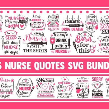 42 Nurse SVG Bundle, stethoscope svg, doctor svg, heartbeat svg, nurse life svg, rn svg, registered nurse svg, scrub life svg, nursing svg