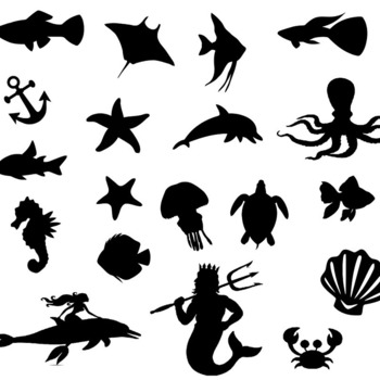 42 Sea world svg dolphin turtle crab shell seahorse stingray images clip art