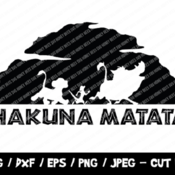 44 Hakuna Matata SVG, Lion King Cut File, Instant Download, File For Cricut & Silhouette, Png, Hakuna Matata Silhouette, Disney Vinyl Cut Fi