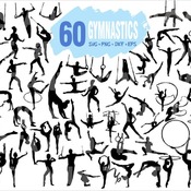 45 Gymnastics SVG Gymnast Silhouette Vector Cut Files cricut eps dxf png