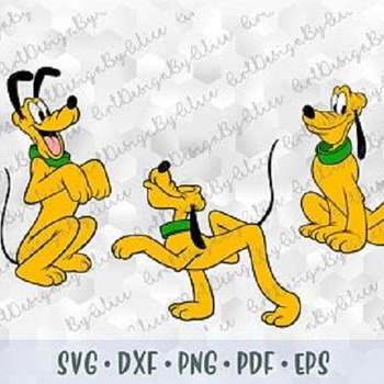 46 SVG PNG DXF Mickey Mouse Friends Pluto Dog Layered Vector Cut files Silhouette Cricut Iron on Transfer Template Disney Birthday Design