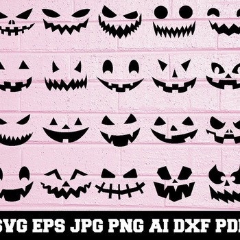 47 Pumpkin Faces SVG Pumpkin Faces Silhouette Pumpkin Faces Bundle SVG Pumpkin Faces Clipart Pumpkin Faces Cut File Instant Download