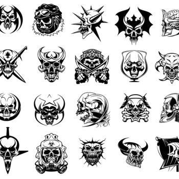 47 Skull bones svg bliss background tattoo punisher army biker boho clip art images