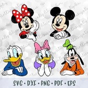 47 SVG PNG Mickey Minnie Mouse Head Face Ears Hands Goofy Donald Daisy Duck Layered Cut files Cricut Silhouette Iron on Transfer Sublimation