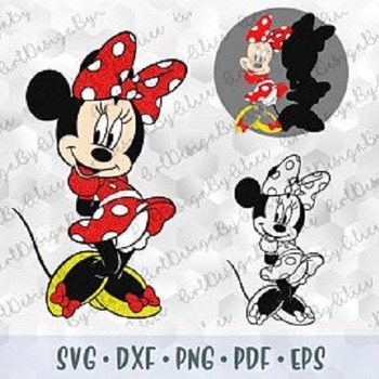 48 SVG PNG Minnie Mouse Hand Dress Ears Head Red Bow Polka Dot Layered Cut File Outline Silhouette Cricut Iron on Transfer Disney Birthday G