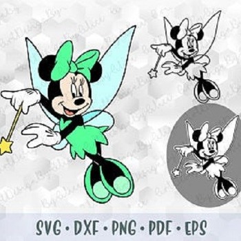 49 SVG PNG Minnie Mouse Tinkerbell Fairy wings Birthday Girl Layered Cut files Cricut Download Silhouette Outline Iron on Sublimation Transf