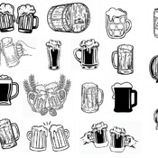 5 Beer Cup svg mug barrel busch glass bundle clip art cut file designs