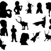 53 Frozen Elsa Anna svg Olaf Kristoff black and white image clip art silhouette