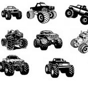 55 Monster Truck svg,cut files,silhouette clipart,vinyl files,vector digital,svg file,svg cut file,clipart svg,graphics clipart