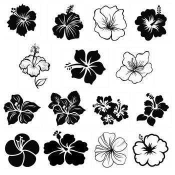 61 Hibiscus flower svg hawaiian simple images black and white clip art silhouette