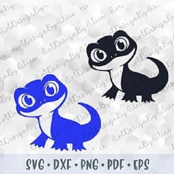 64 SVG PNG DXF Bruni Salamander Frozen 2 Layered Cut file Outline Stroke Coloring Cricut Silhouette Iron on Transfer Print Sublimation Desig