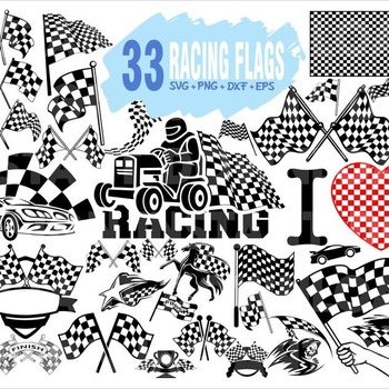 66 Racing Flag Svg Checkered Rally car Sports clipart silhouette cut file decal