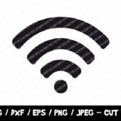 66 Wifi Logo SVG File, Wifi Here SVG, Instant Download, Cricut, Silhouette, Dxf File, PNG Clipart, Vinyl Cutting File, Shirt Cut File, Inter