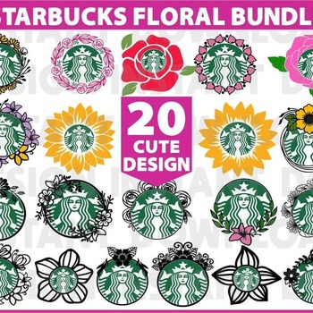 67 Bundle Starbucks Logo Svg Sunfulower Daisy Flowers Floral Summer Tumbler Gift Decal Silhouette lnstant Download