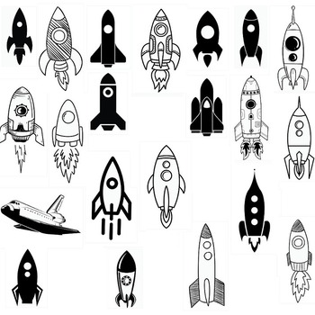 67 Space Shuttle svg buran drawing image black and white clip art bundle silhouette designs