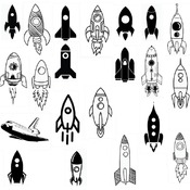 67 Space Shuttle svg buran drawing image black and white clip art bundle silhouette designs