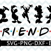 69 Disney friends svg, disney svg, mickey svg, friends svg, minnie mouse, instant download, disney family vacation svg, png, dxf