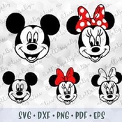 69 SVG PNG DXF Mickey Minnie Mouse Head Ears Red Polka Dots Bow Layered Cut file Cricut Silhouette Iron on Transfer Print Sublimation Design