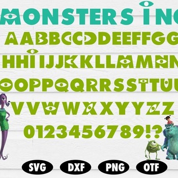 7 Monsters inc Font svg, Monsters inc letters svg, Monsters inc alphabet svg, Font svg, Font, Disney font svg, Disney alphabet, Disney SVG d