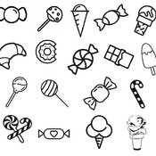 70 Candy caramel svg ice cream chocolate croissant black and white drawing clip art